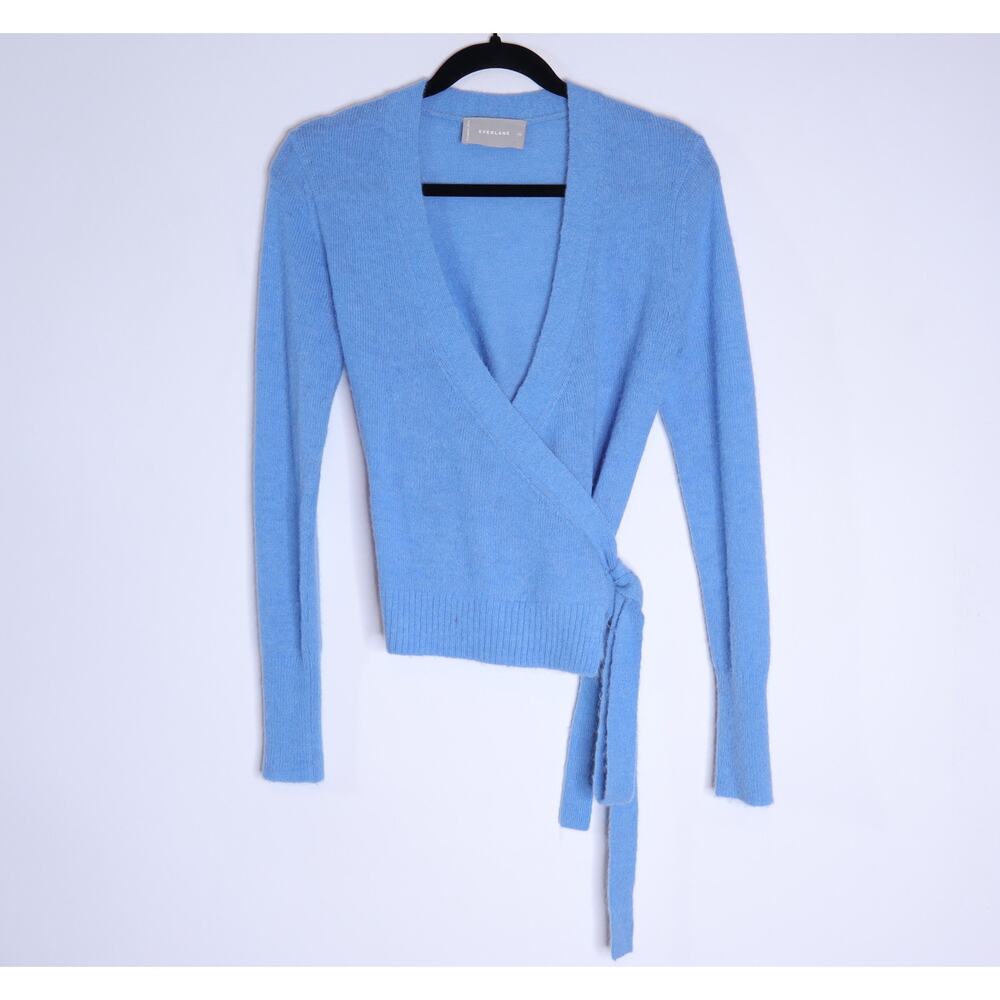 EVERLANE Alpaca Wrap Sweater Heritage Blue Long Sleeve Women's XS - Picture 2 of 10